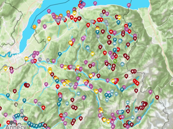 Extrait carte GEOPECHE de la Haute-Savoie